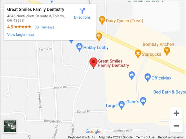 Directions to Great Smiles Family Dentistry in Toledo, OH