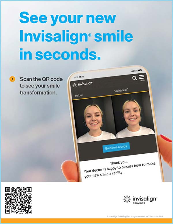 Scan here to see your Invisalign smile makeover!